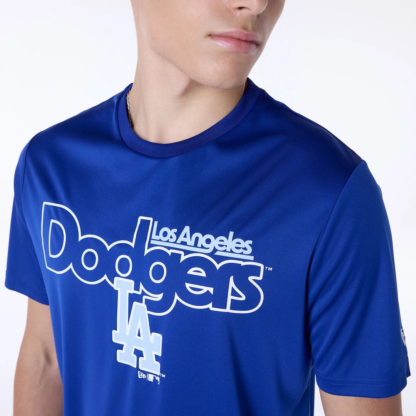 The Male model is wearing LA Dodgers MLB Essentials Blue T-Shirt 5