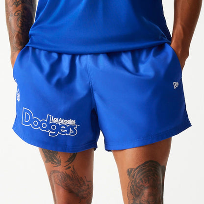 The Male model is wearing LA Dodgers MLB Essentials Blue Shorts 2