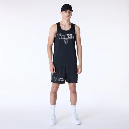 The Male model is wearing New York Yankees MLB Essentials Black Vest 6