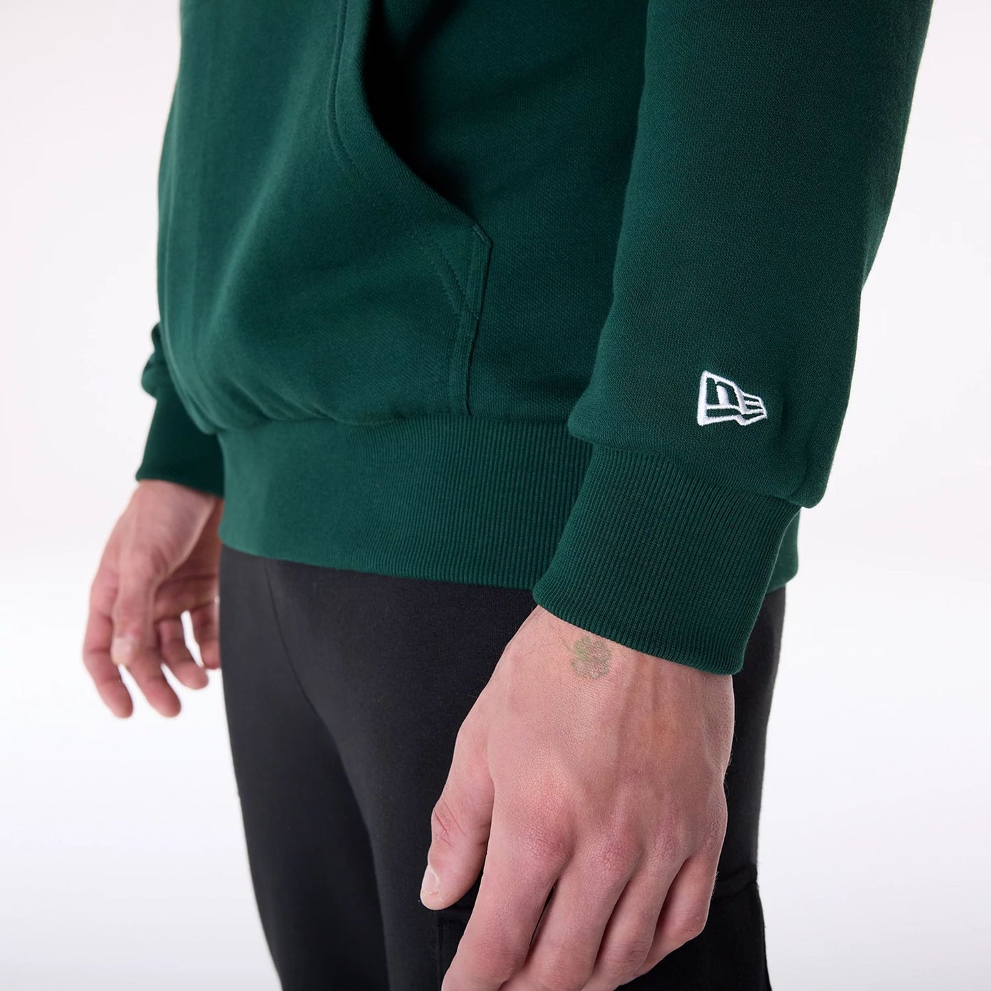 The Male model is wearing Oakland Athletics MLB Pennant Graphic Dark Green Pullover Hoodie 7