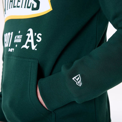 The Male model is wearing Oakland Athletics MLB Pennant Graphic Dark Green Pullover Hoodie 5