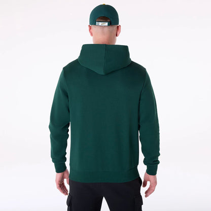 The Male model is wearing Oakland Athletics MLB Pennant Graphic Dark Green Pullover Hoodie 2