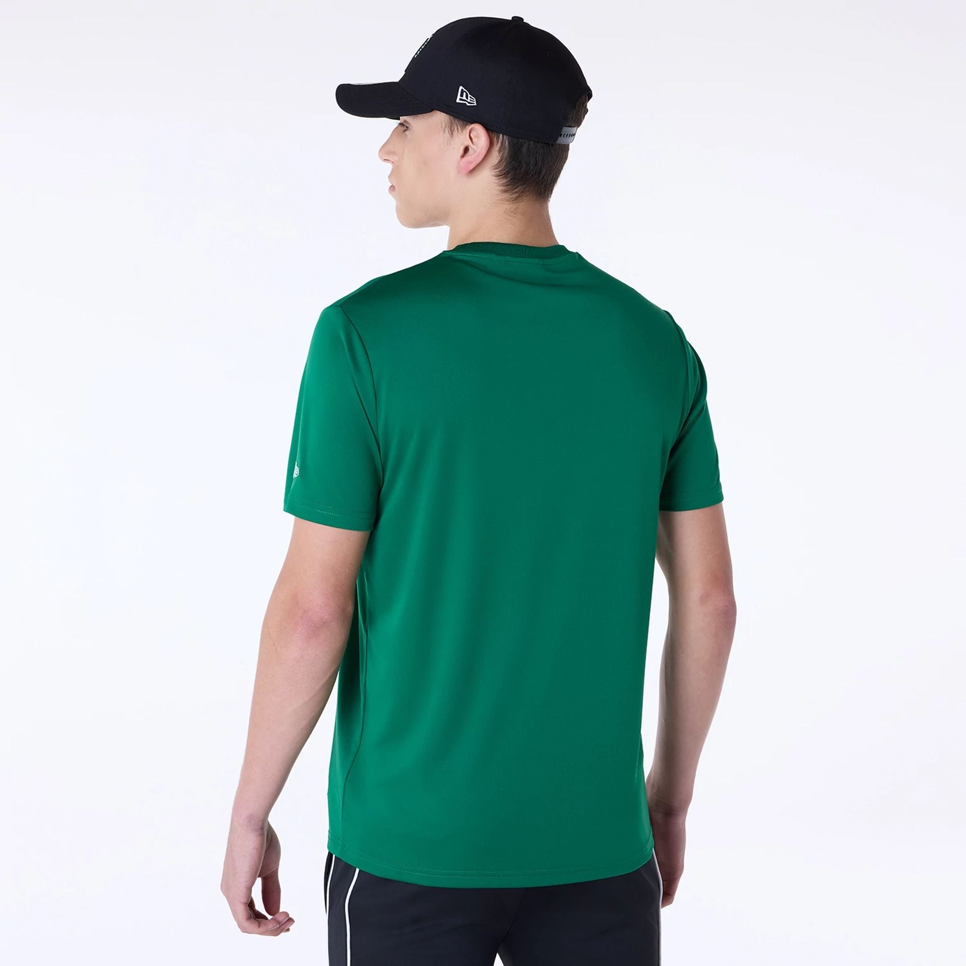 The Male model is wearing Boston Celtics NBA Essentials Green T-Shirt 2