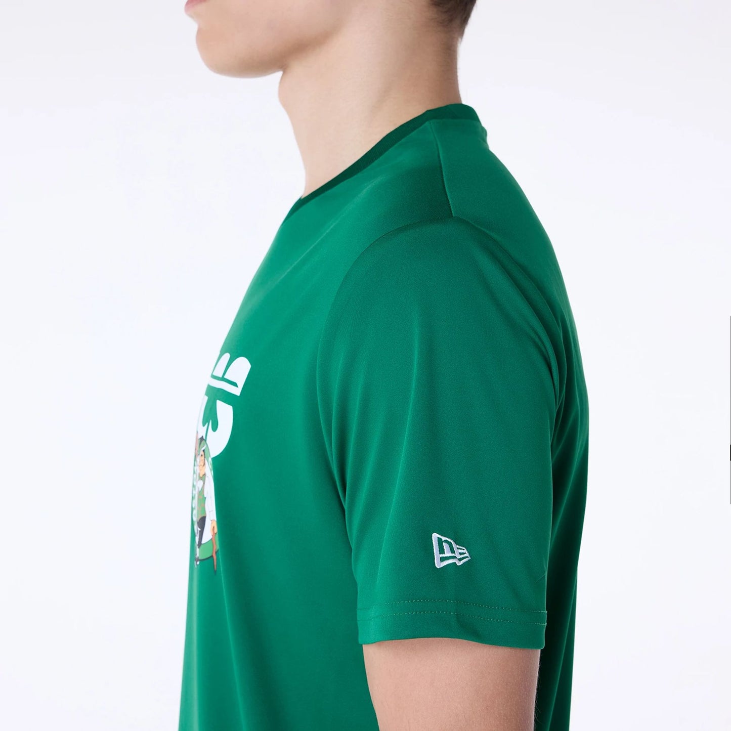 The Male model is wearing Boston Celtics NBA Essentials Green T-Shirt 6