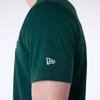 The Male model is wearing Oakland Athletics MLB Pennant Graphic Dark Green T-Shirt 6