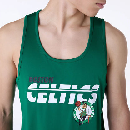 The Male model is wearing Boston Celtics NBA Essentials Green Vest 3