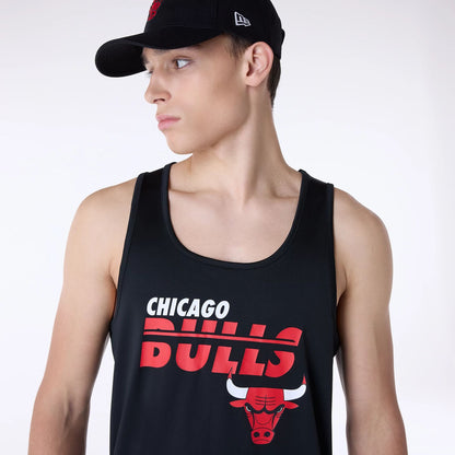 The Male model is wearing Chicago Bulls NBA Essentials Black Vest 4