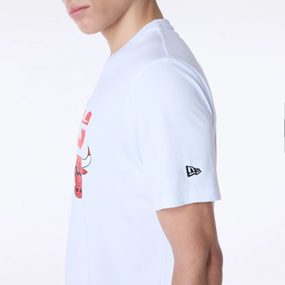 The Male model is wearing Chicago Bulls NBA Essentials White T-Shirt 7