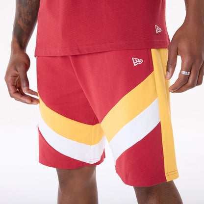 The Male model is wearing Miami Heat NBA Panel Dark Red Shorts 7