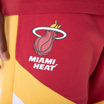 The Male model is wearing Miami Heat NBA Panel Dark Red Shorts 5