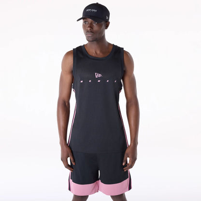 The Male model is wearing New Era Mesh Black Vest 1