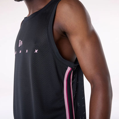 The Male model is wearing New Era Mesh Black Vest 6