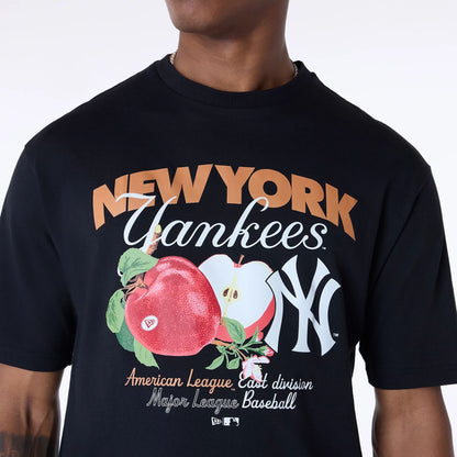 The Male model is wearing New York Yankees MLB Fruit Black T-Shirt 4