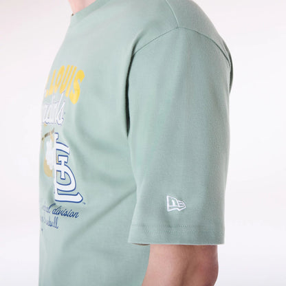 The Male model is wearing St. Louis Cardinals MLB Fruit Pastel Green T-Shirt 7