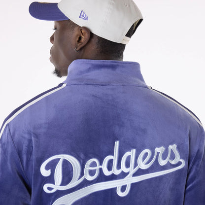 The Male model is wearing LA Dodgers MLB Velour Dark Blue Track Jacket 7