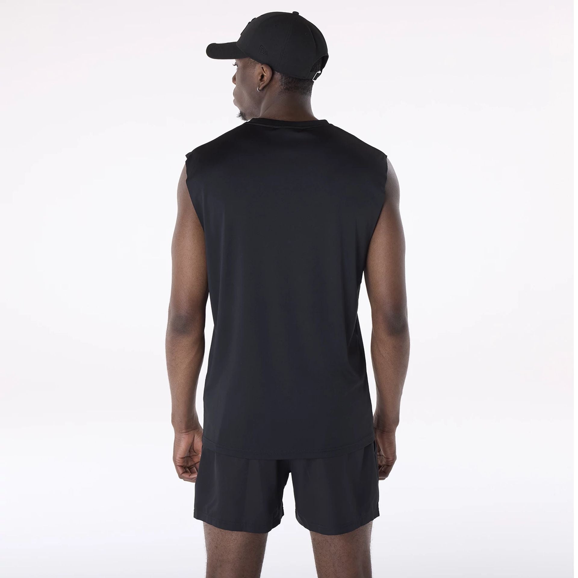 The Male model is wearing New York Yankees MLB Black Sleeveless Vest 2