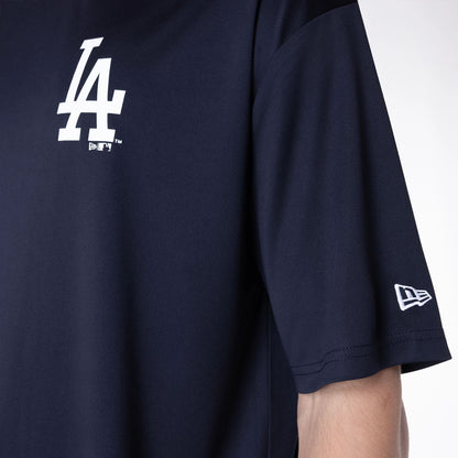 The Male model is wearing LA Dodgers League Essential Navy T-Shirt 5