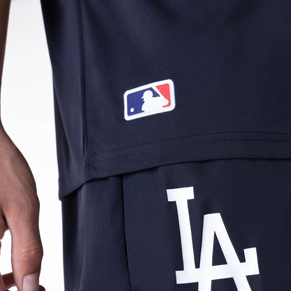 The Male model is wearing LA Dodgers League Essential Navy T-Shirt 7