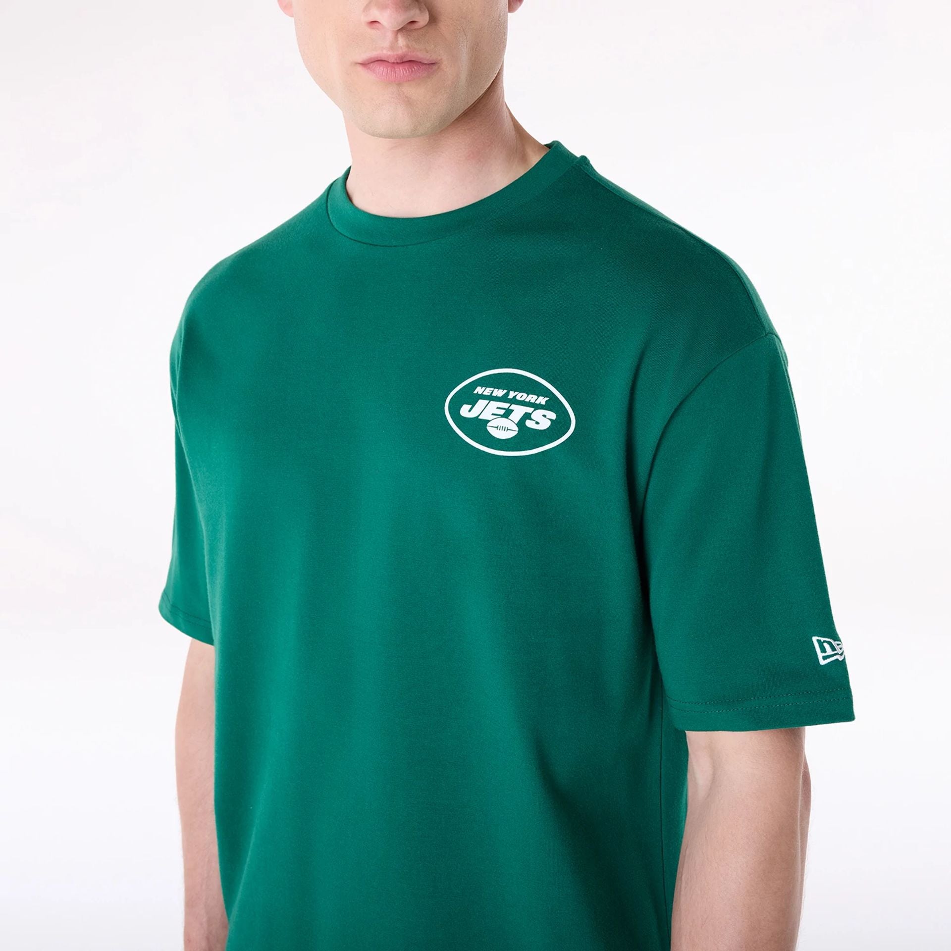 The Male model is wearing New York Jets NFL Graphic Green T-Shirt 7