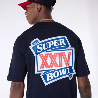 The Male model is wearing San Francisco 49Ers Super Bowl Graphic Navy Oversized T-Shirt 5