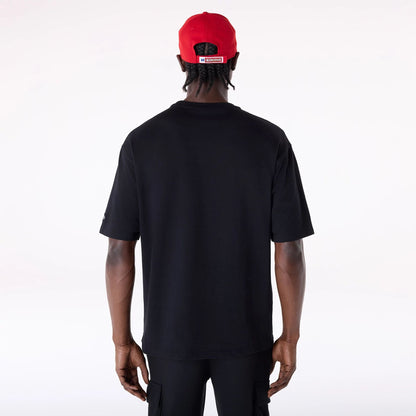 The Male model is wearing San Francisco 49ers NFL Helmet Black T-Shirt 2