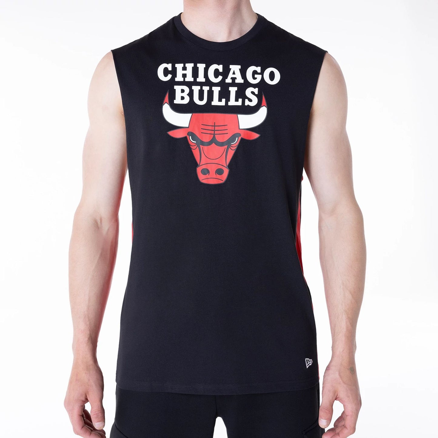 The Male model is wearing Chicago Bulls NBA Panel Black Vest 7