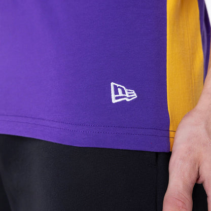 The Male model is wearing LA Lakers NBA Panel Purple Vest 5