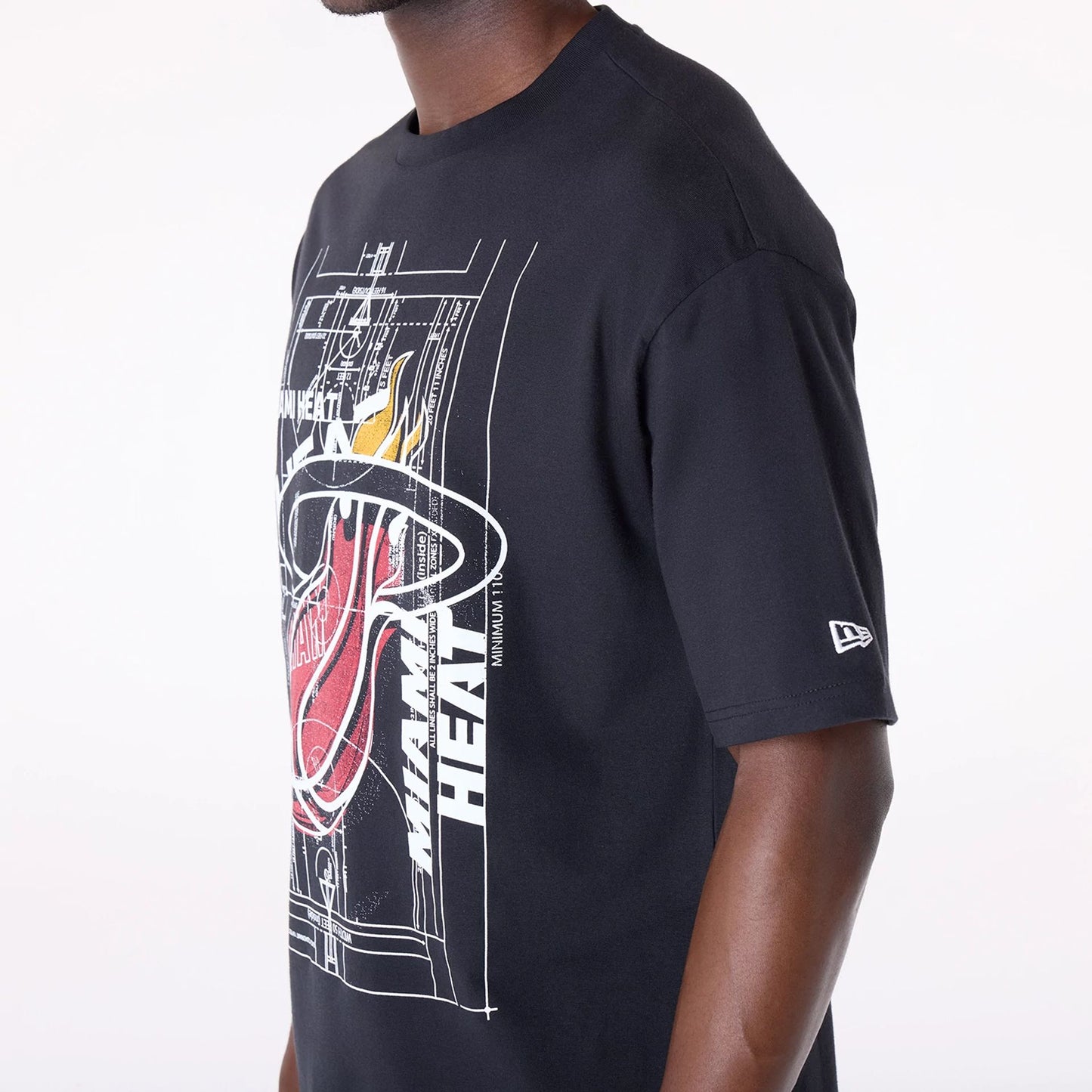 The Male model is wearing Miami Heat NBA Graphic Black T-Shirt 3