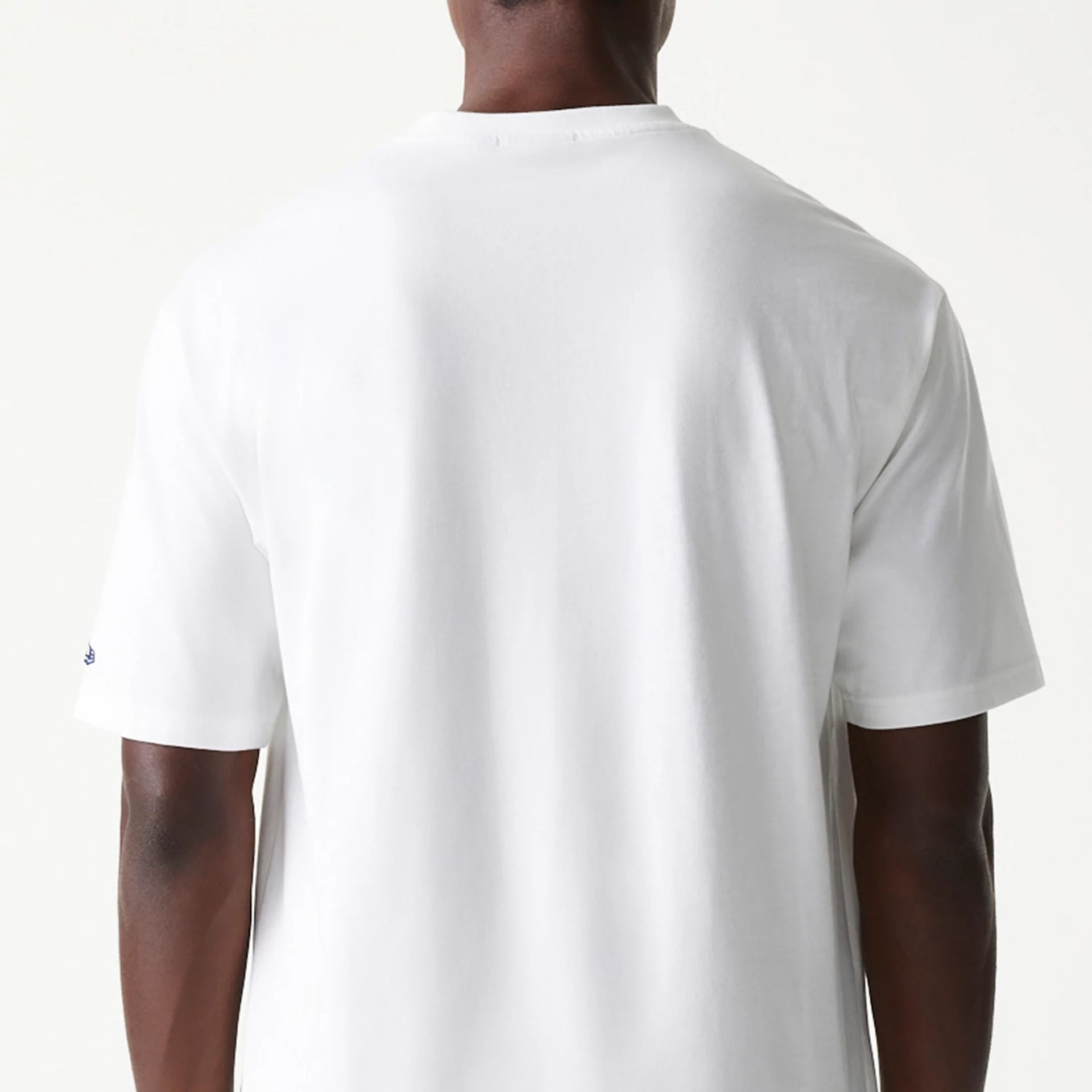 The Male model is wearing LA Lakers NBA Distressed White Oversized T-Shirt 7