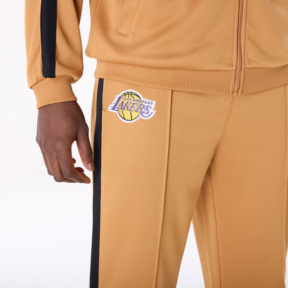 The Male model is wearing LA Lakers NBA Straight Dark Beige Joggers 7