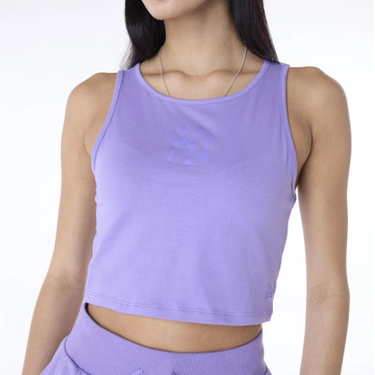 The Female model is wearing New York Yankees Womens MLB League Essential Purple Vest 8