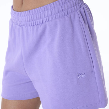 The Female model is wearing New York Yankees Womens MLB League Essential Purple Shorts 7