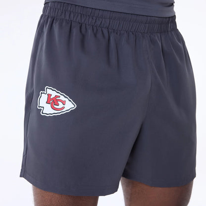 The Male model is wearing Kansas City Chiefs NFL Essentials Dark Grey Shorts 6