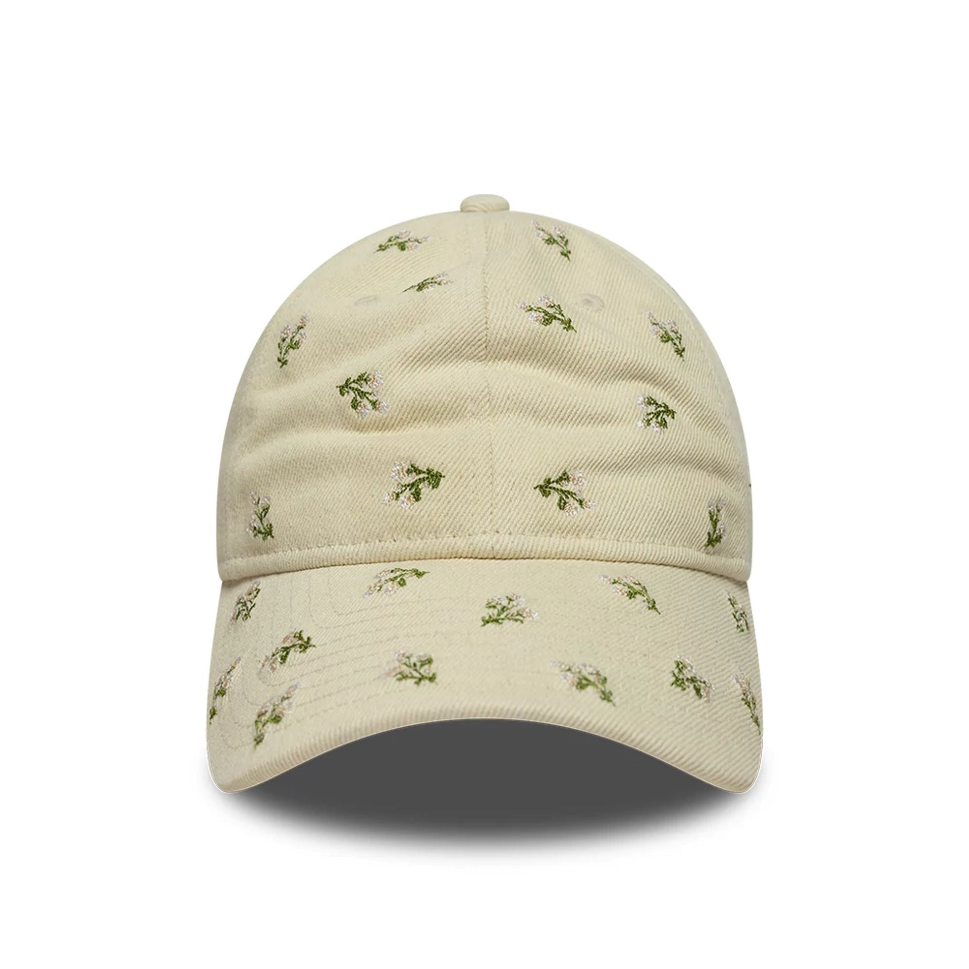 This is a Womens New Era Floral Cream 9TWENTY Adjustable Cap 2