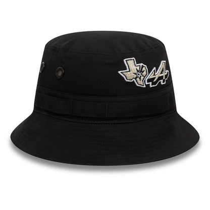 This is a BTW Alpine F1 Racing x San Antonio Spurs Black Adventure Bucket Hat 3