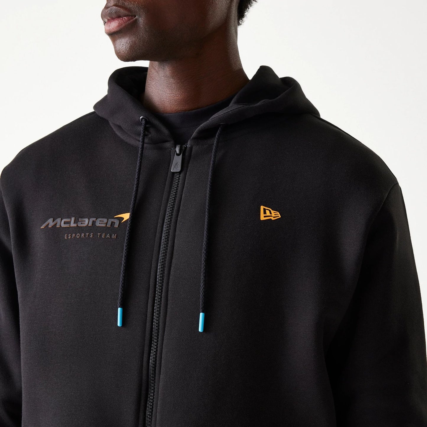 The Male model is wearing McLaren Racing Shadow Black Oversized Pullover Hoodie 6