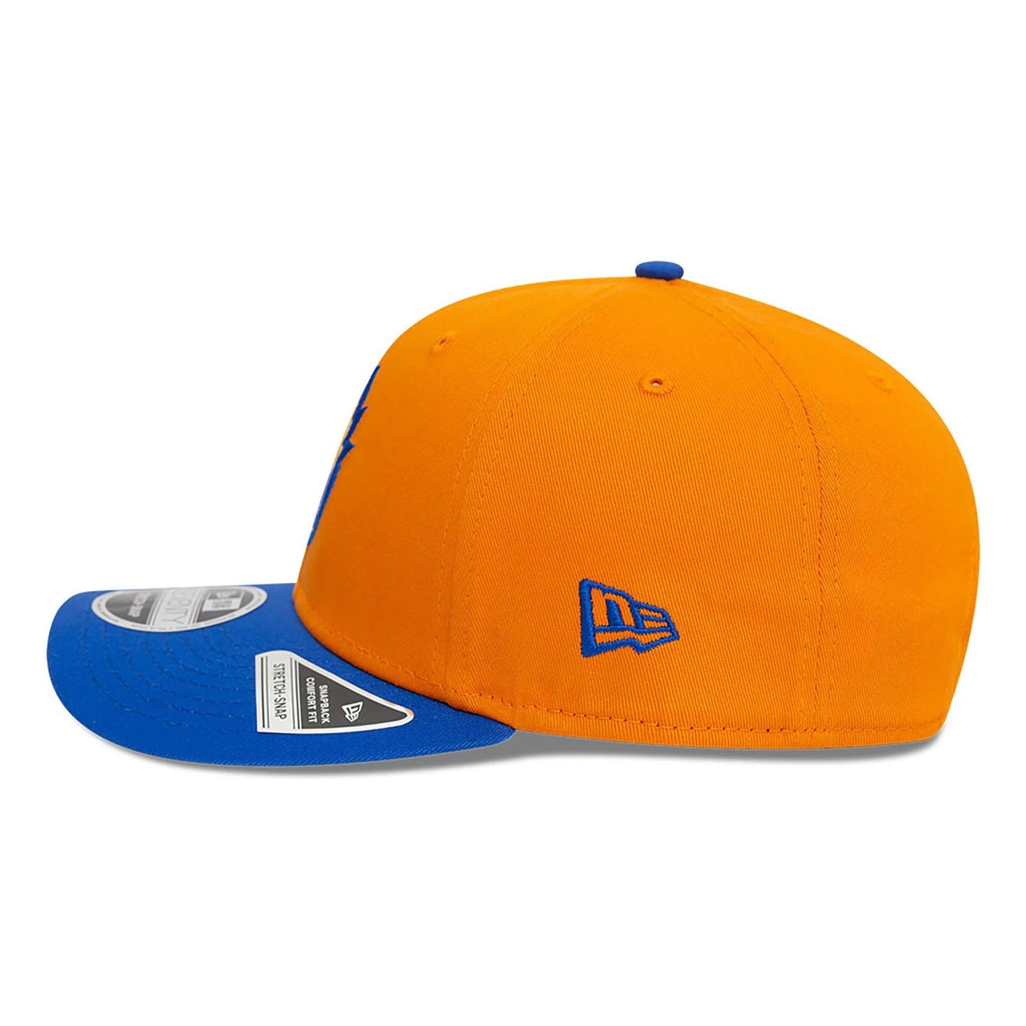 This is a Saiyans FC Kings League Draft Orange 9SEVENTY Stretch Snap Adjustable Cap 7