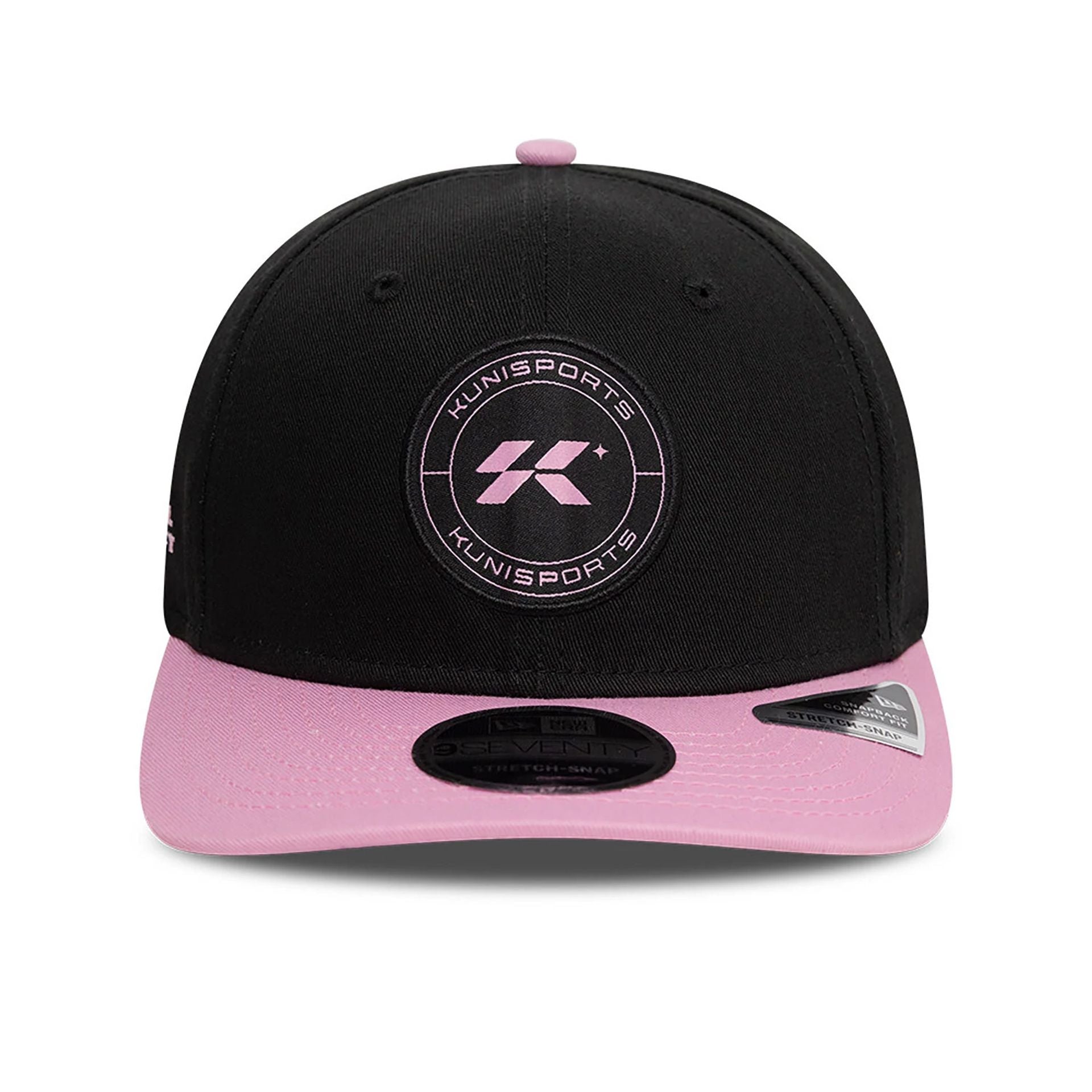 This is a Kuni Sports FC Kings League Draft Black 9SEVENTY Stretch Snap Adjustable Cap 2