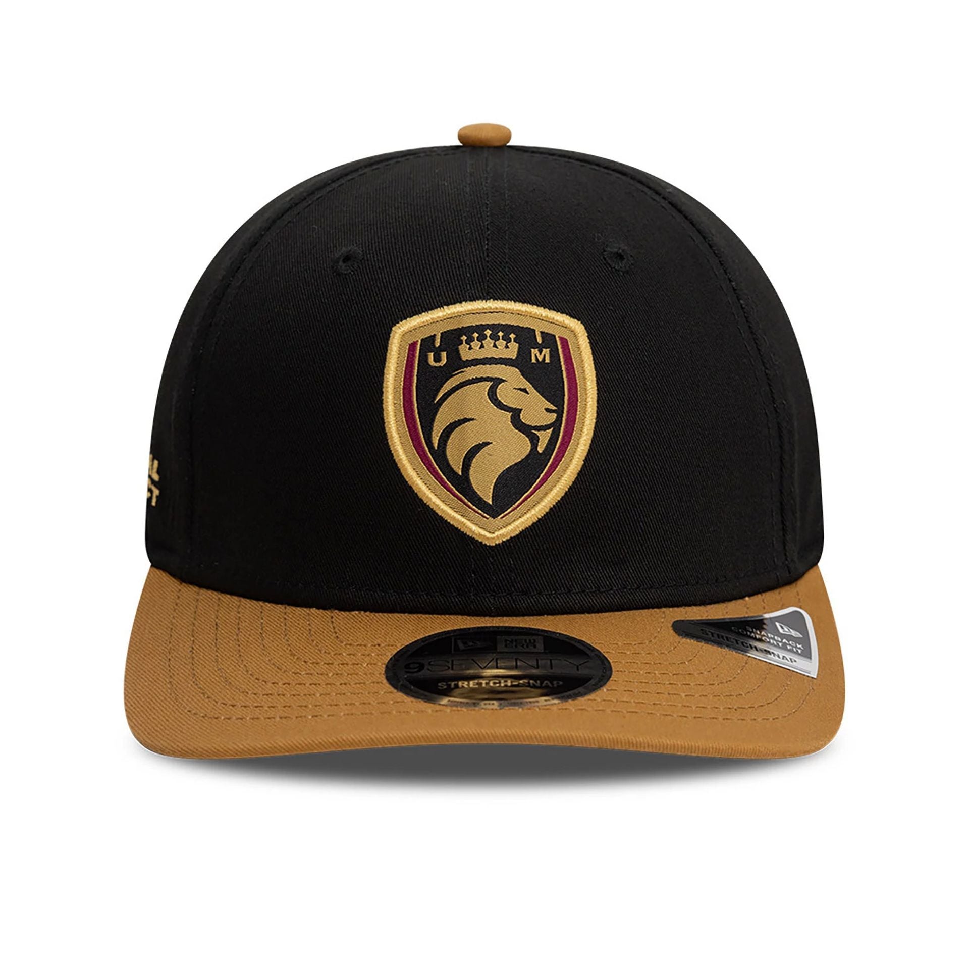 This is a Mostoles FC Kings League Draft Black 9SEVENTY Stretch Snap Adjustable Cap 2