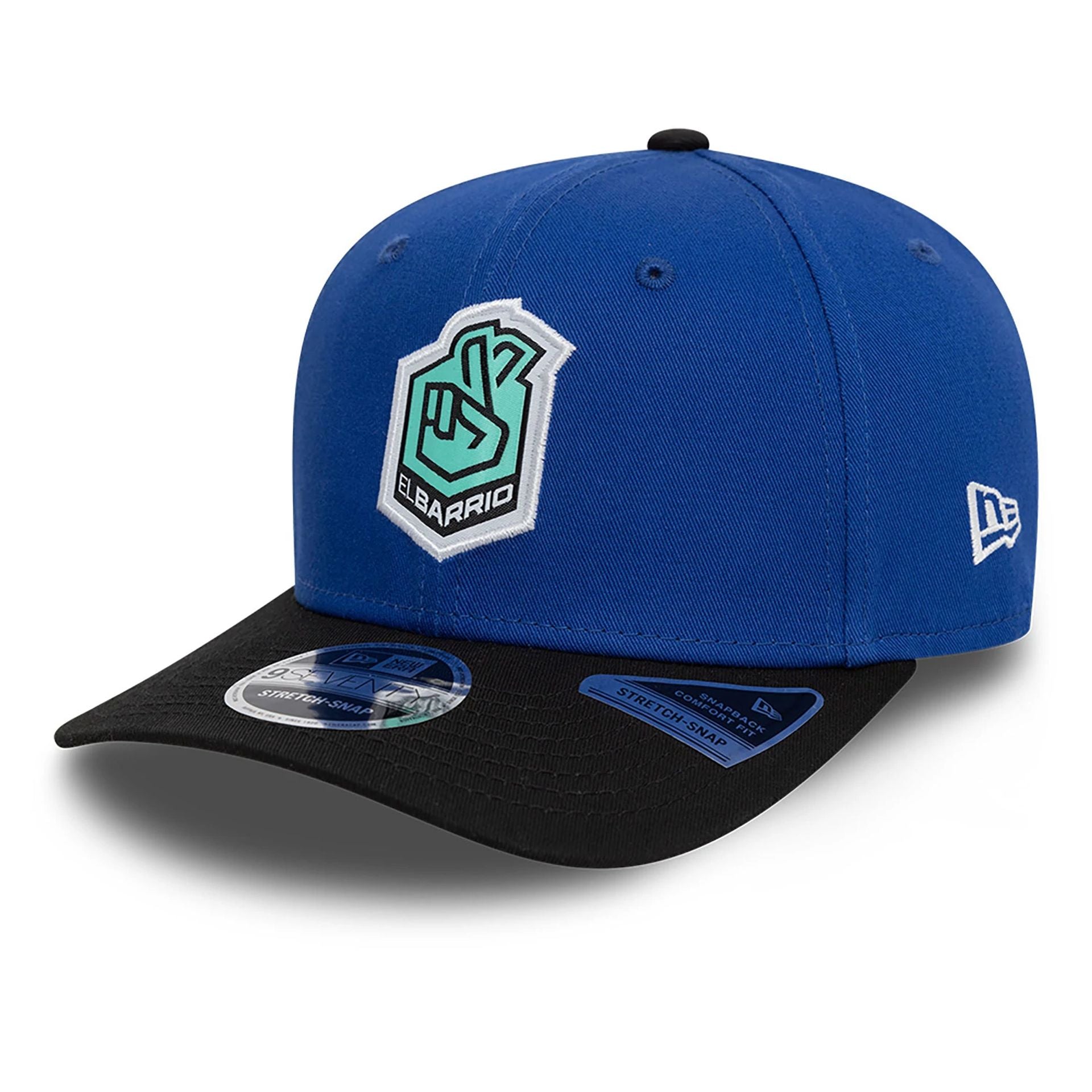 This is a El Barrio FC Kings League Draft Blue 9SEVENTY Stretch Snap Adjustable Cap 3