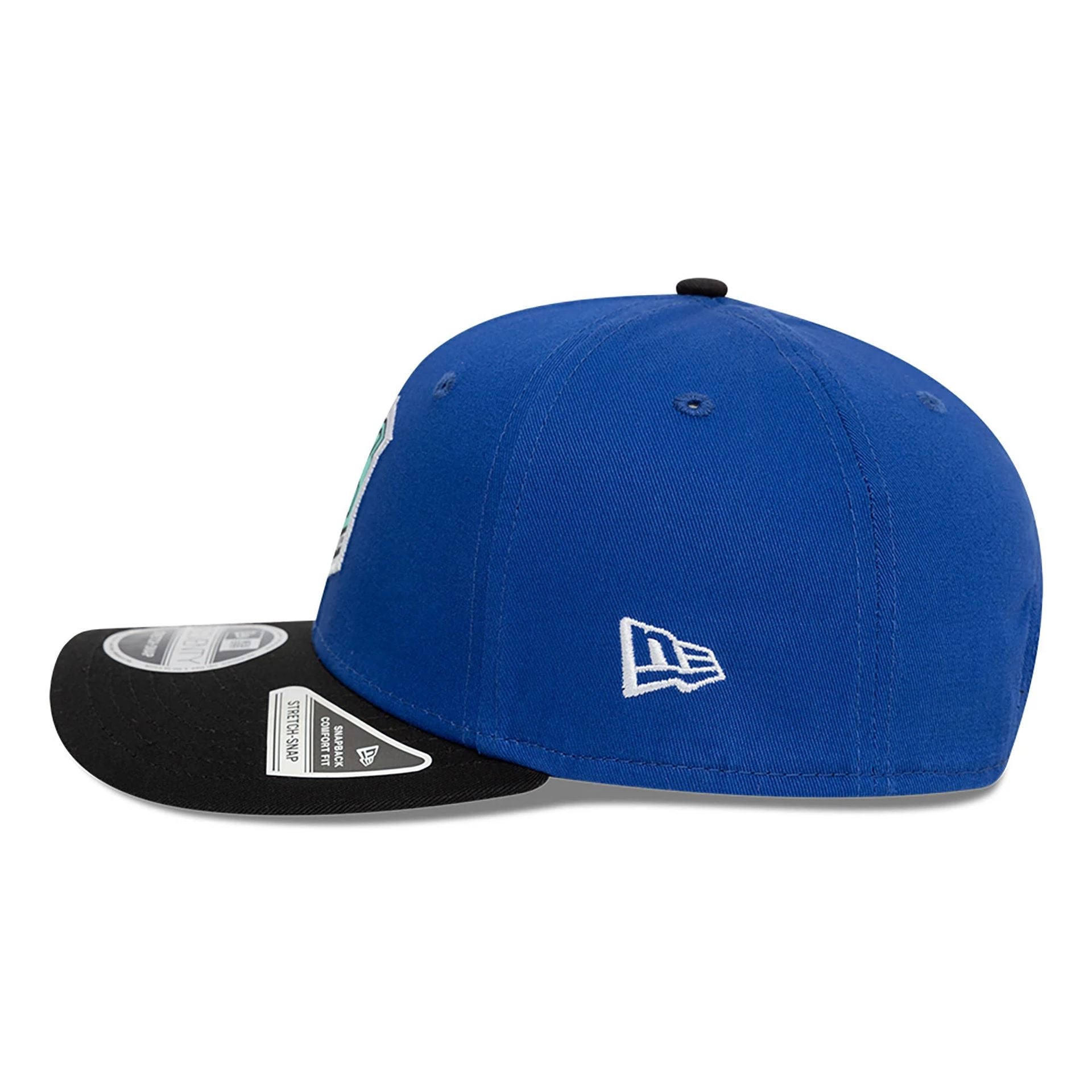 This is a El Barrio FC Kings League Draft Blue 9SEVENTY Stretch Snap Adjustable Cap 6