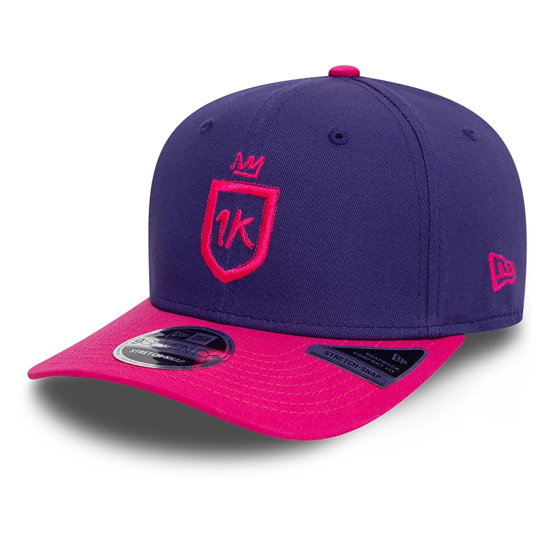 This is a 1K FC Kings League Draft Dark Purple 9SEVENTY Stretch Snap Adjustable Cap 3