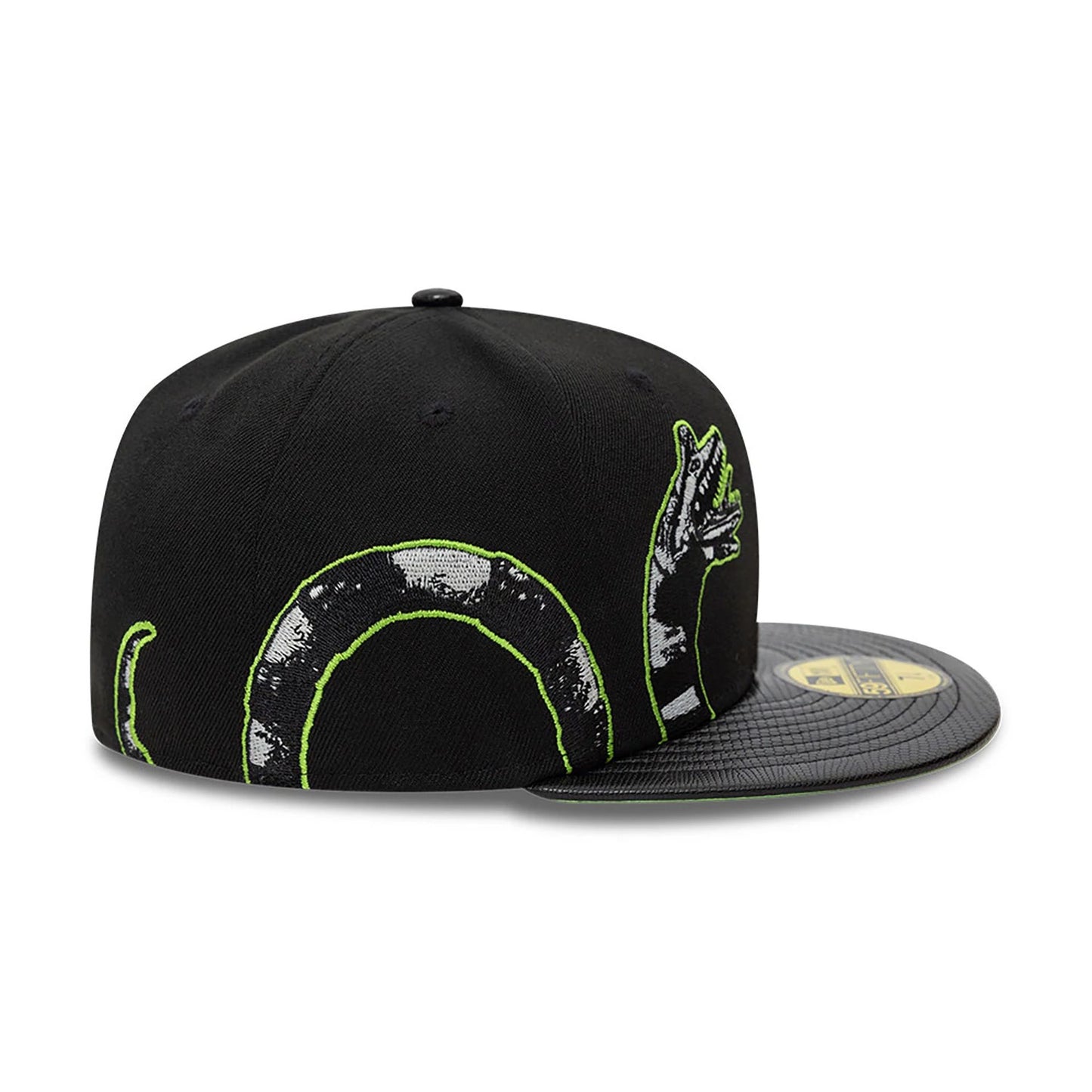 This is a Beetlejuice Worm Black 59FIFTY Fitted Cap 6