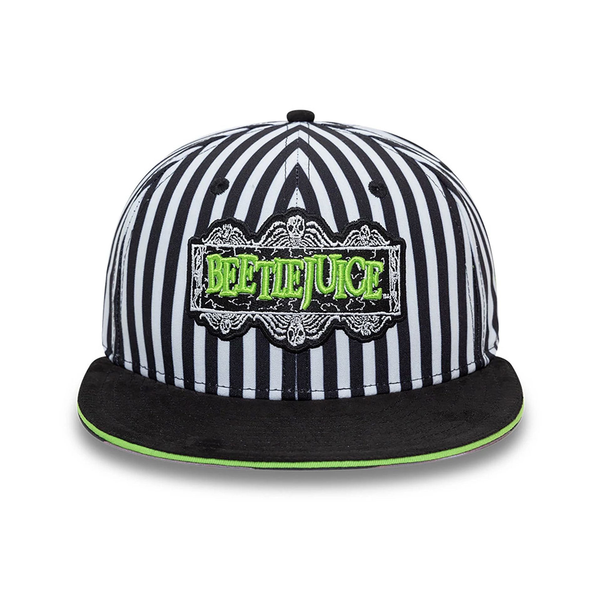 This is a Beetlejuice Stripes Black And White 9FIFTY Snapback Adjustable Cap 3