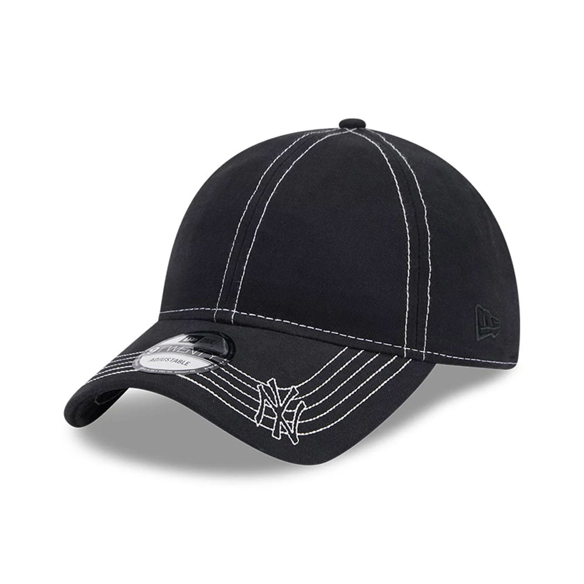 This is a New York Yankees Contrast Stitch Black 9TWENTY Adjustable Cap 1