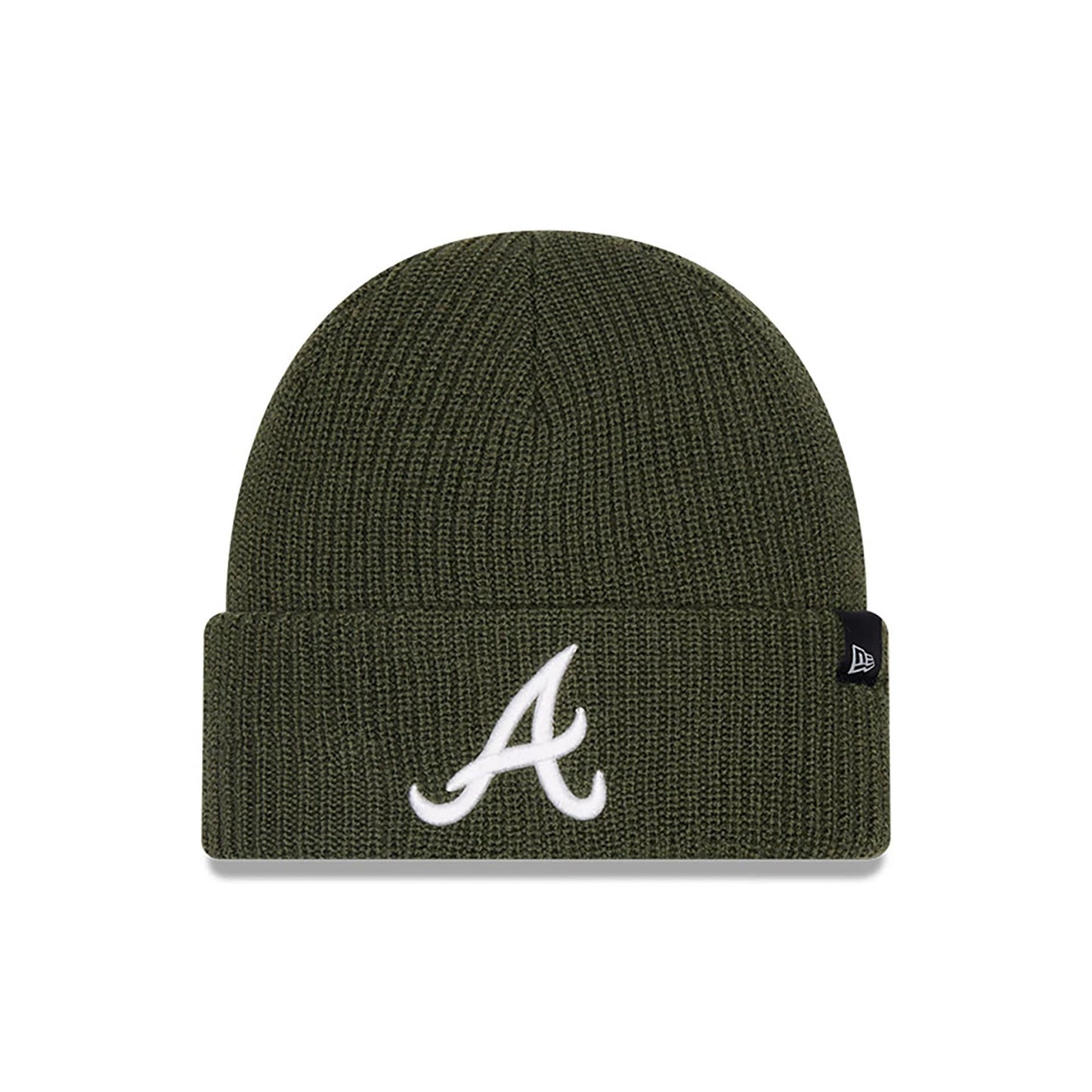 This is a Atlanta Braves Merino Wool Knit Open Green Beanie Hat 1