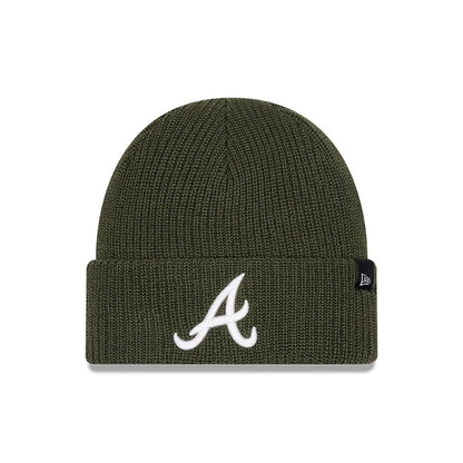 This is a Atlanta Braves Merino Wool Knit Open Green Beanie Hat 1