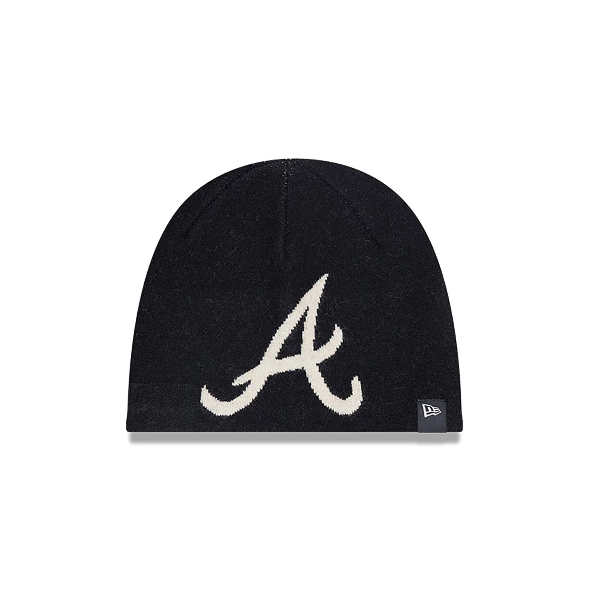 This is a Atlanta Braves Team Mega Logo Black Beanie Hat 1