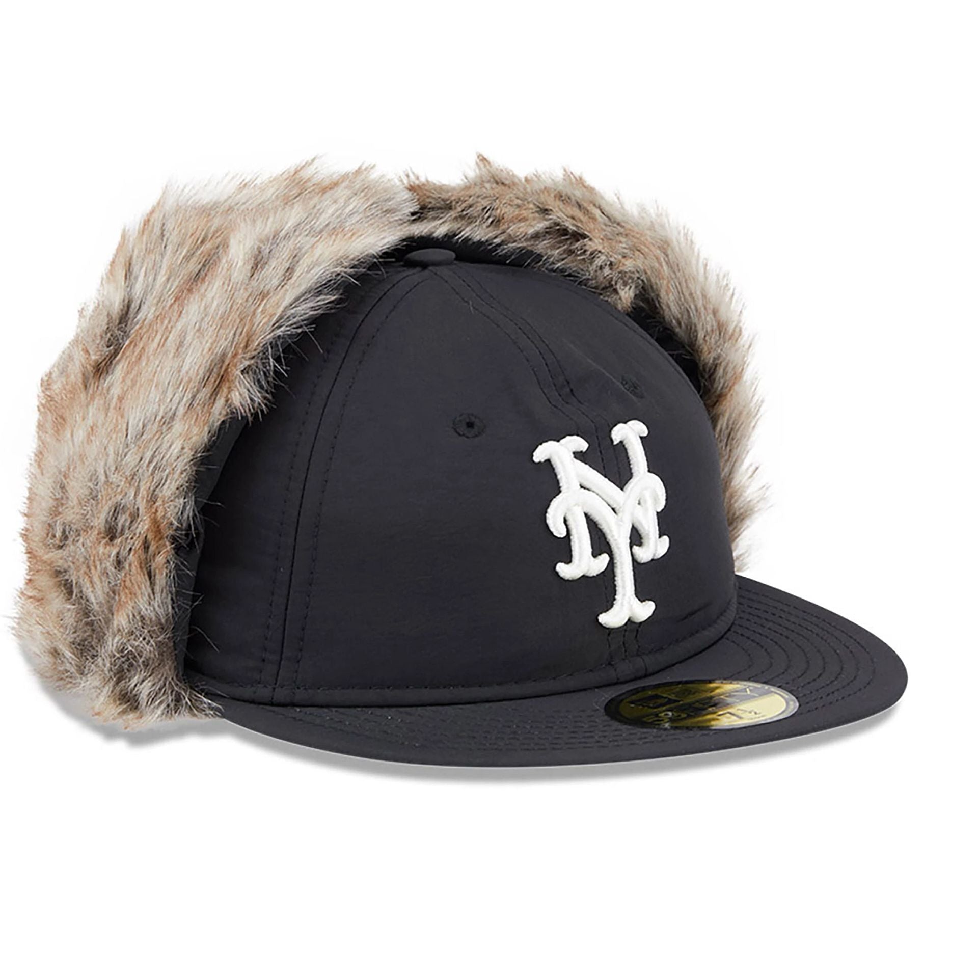 This is a New York Mets Winter Dog Ear Black Retro Crown 59FIFTY Fitted Cap 4