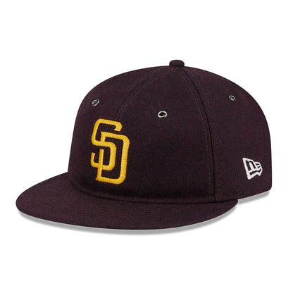 This is a San Diego Padres Wool Dark Brown Retro Crown 59FIFTY Fitted Cap 1